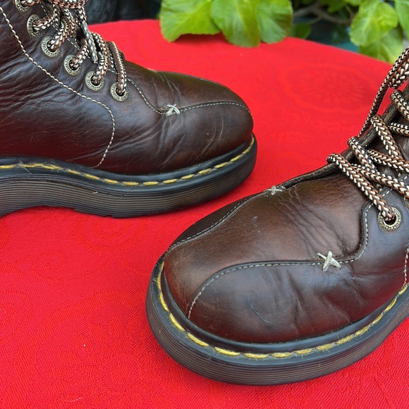 Dr. Martens Vintage Wedge Platform Brown Leather Boots - Picture 15 of 17